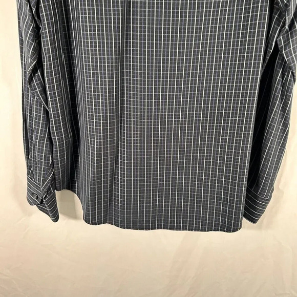 Bugatchi Uomo Dress Shirt men's Medium Black Plaid Button Up Long Sleeve - Picture 10 of 10